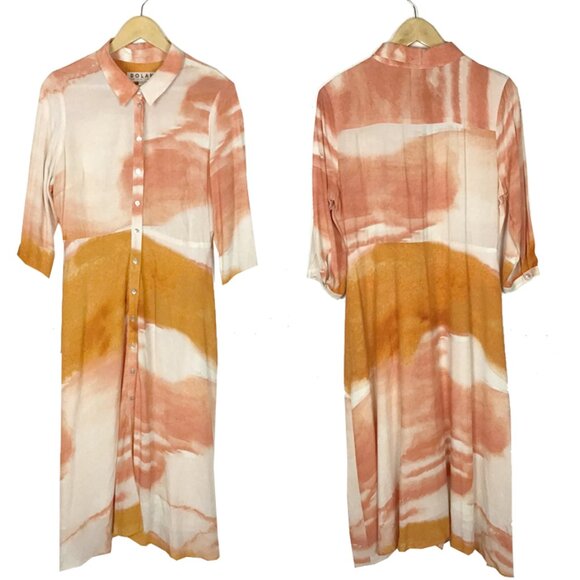 Dolan Anthropologie Cora Tie Dye Midi Dress NWOT - Picture 3 of 12